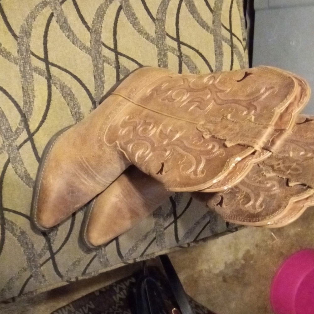 Stylish Brown Embroidered Heeled Boots